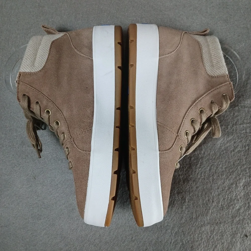 Keds Suede Lace‎ Up Ankle Booties Fall Sweater Top Taupe Women's 6.5 #WH65607